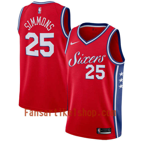 NBA Philadelphia 76ers Trikot Ben Simmons 25 Nike 2017-18 Rot Swingman - Herren NBA Philadelphia 76ers Trikot Ben Simmons 25 Nike 2017-18 Rot Swingman - Herren